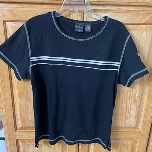 Vintage 1990s ERIKA Black Knit Top Shirt Large Russia Label